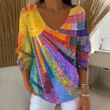 Maja | Vintage Krāsains Patchwork T-krekls