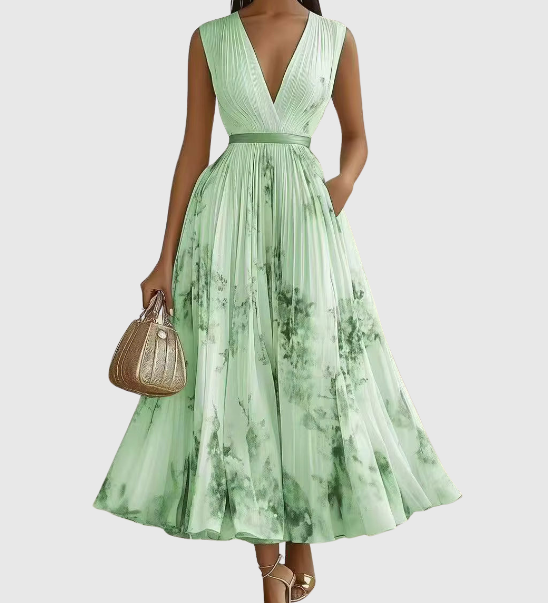 Siena | Elegants Plisse Maxi Kleita