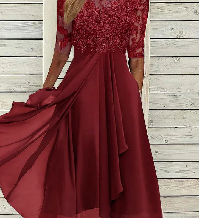 Puck | Eleganta Midi Kleita ar Mežģīnēm