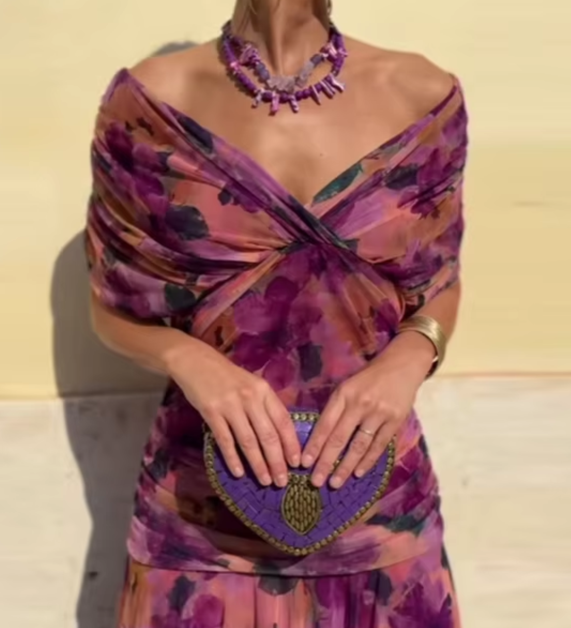 Louise | Eleganta Maxi Pidžamas Kleita ar V-veida Kaklu