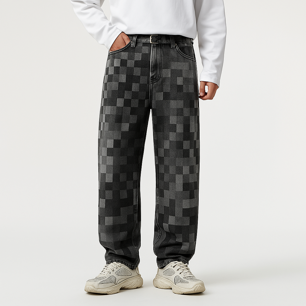 Edvard | Vīriešu Pixel Efekta Denim Bikses