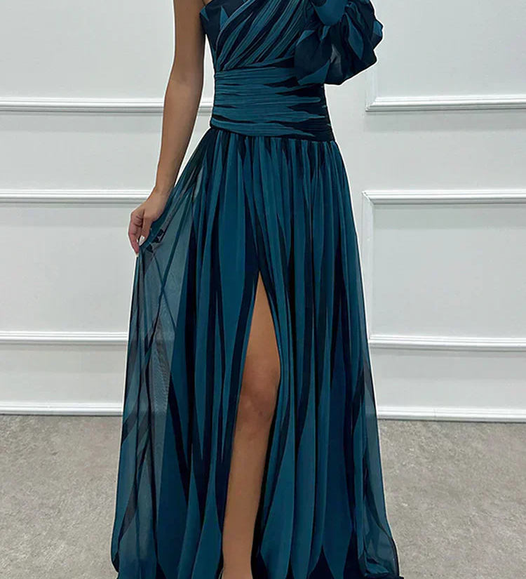 Fenna | Eleganti Garas Kleitas Ar Vienu Plecu