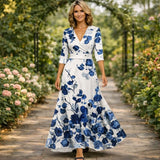 Fleur | Eleganta Ziedu Kleita ar V-veida Kakla Izgriezumu