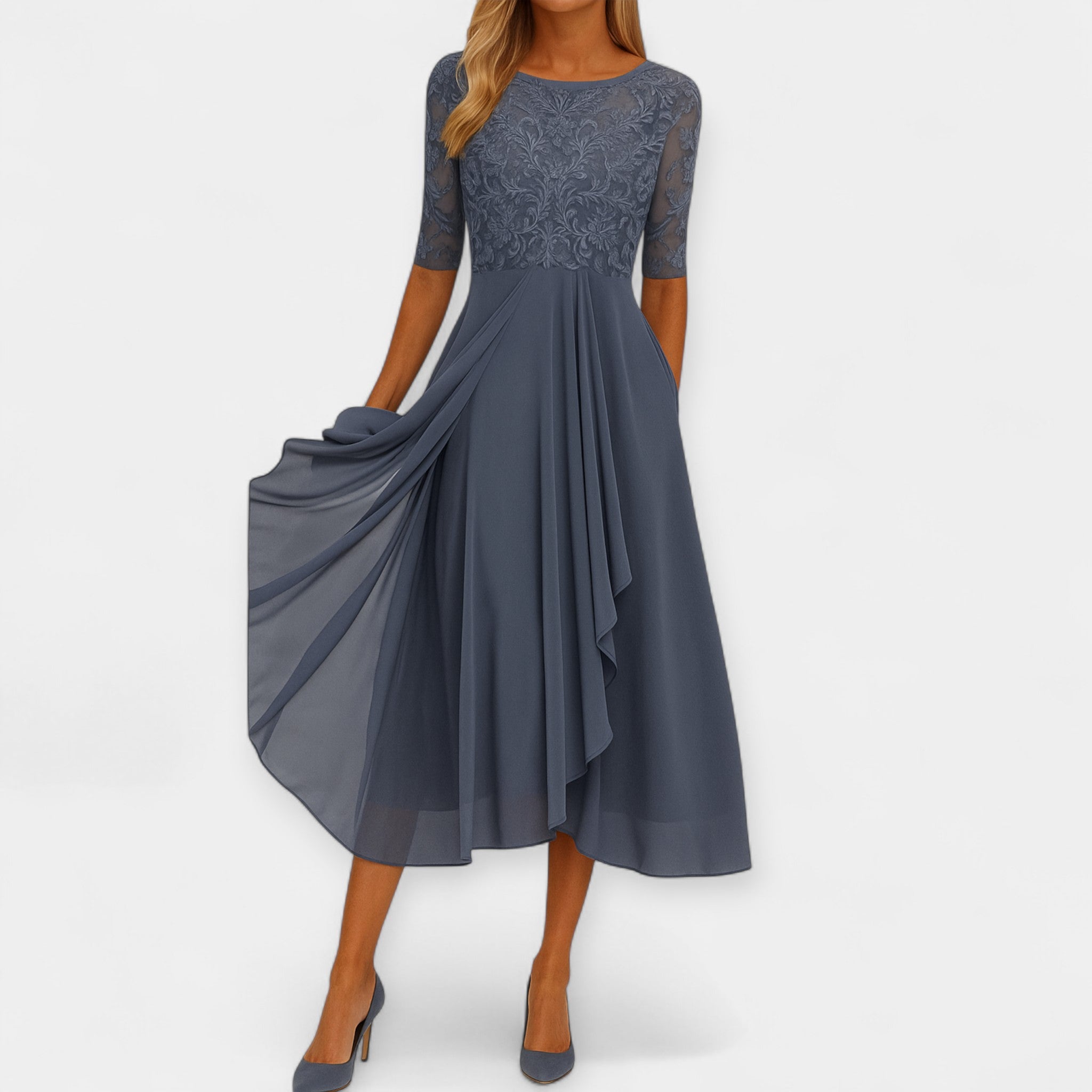 Elena | Eleganta midi kleita