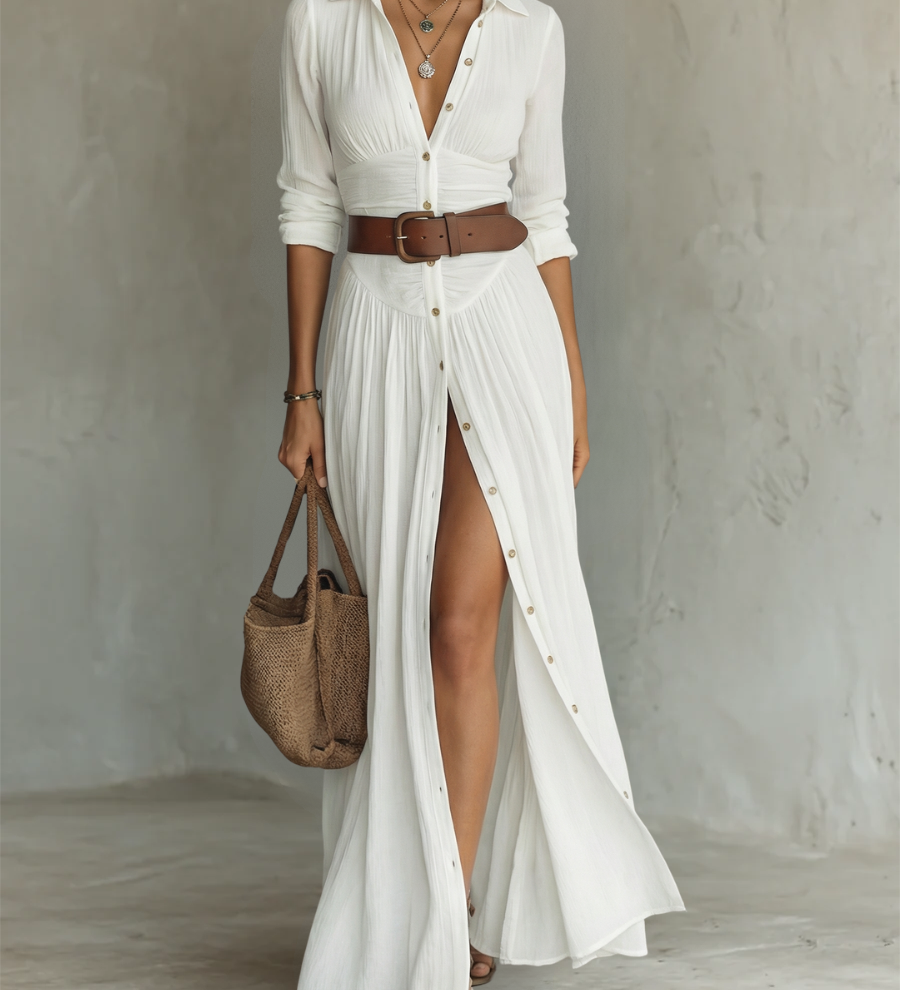 Suzanne | Maksikleid ar revera apkakli