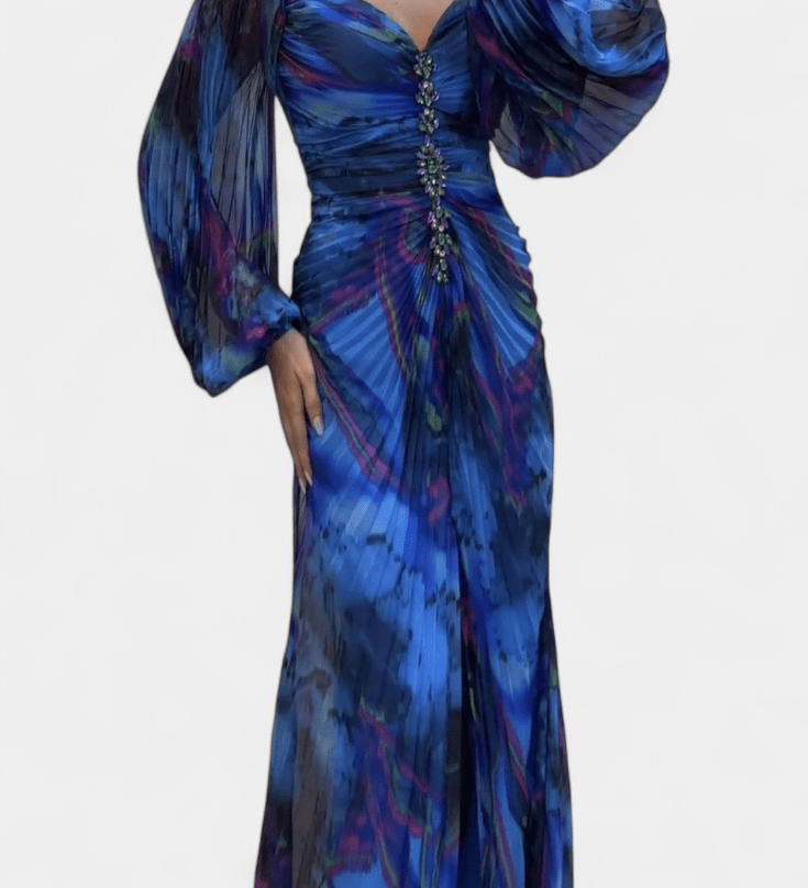 Quintessa™ | Krāsaina Plisēta Maxi