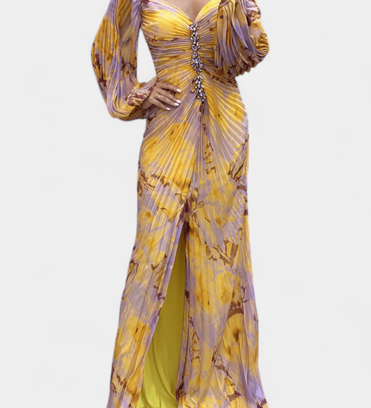 Quintessa™ | Krāsaina Plisēta Maxi