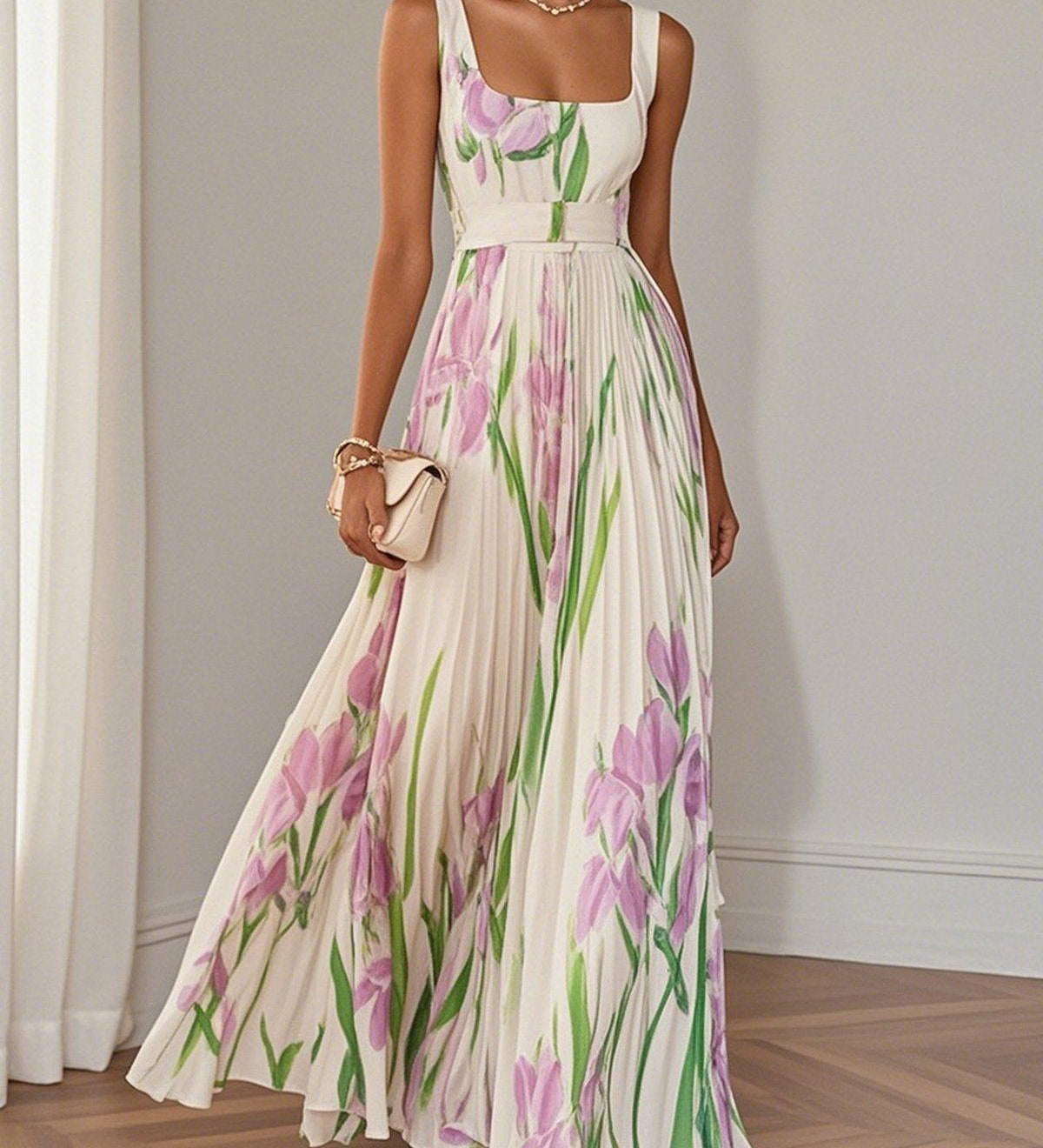 Yara | Plisēta auduma maxi kleita
