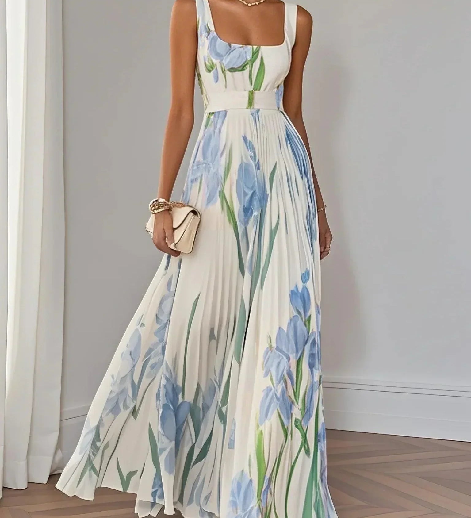 Yara | Plisēta auduma maxi kleita