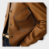 Piret | Stilīgs ādas mētelis modernā dizainā un smalkā estētikā