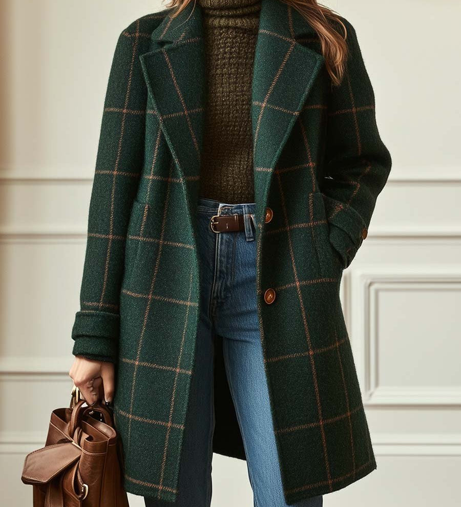 Florencia™ | Retro pārveidots raibais tweed mētelis